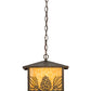 Meyda Lighting Mountain Pine 17" Antique Copper Lantern Pendant Light With Beige Art Shade Glass