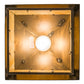 Meyda Lighting Mountain Pine 17" Antique Copper Lantern Pendant Light With Beige Art Shade Glass
