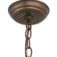 Meyda Lighting Mountain Pine 17" Antique Copper Lantern Pendant Light With Beige Art Shade Glass