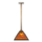 Meyda Lighting Mountain Pine 20" Antique Copper Pendant Light With Amber Mica Shade Glass