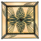 Meyda Lighting Mountain Pine 22" 3-Light Green Tarnished Copper Flush Mount Light With Beige Art Shade Glass