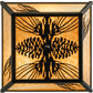 Meyda Lighting Mountain Pine 22" 3-Light Timeless Bronze Flush Mount Light With Beige Art Shade Glass