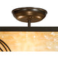 Meyda Lighting Mountain Pine 22" 3-Light Timeless Bronze Flush Mount Light With Beige Art Shade Glass