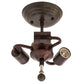 Meyda Lighting Mountain Pine 22" 3-Light Timeless Bronze Flush Mount Light With Silver Mica Shade Glass