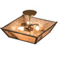 Meyda Lighting Mountain Pine 22" 3-Light Timeless Bronze Flush Mount Light With Silver Mica Shade Glass