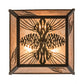 Meyda Lighting Mountain Pine 22" 3-Light Timeless Bronze Flush Mount Light With Silver Mica Shade Glass