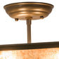 Meyda Lighting Mountain Pine 22" 3-Light Timeless Bronze Flush Mount Light With Silver Mica Shade Glass