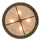 Meyda Lighting Mountain Pine 22" 4-Light Antique Copper & Green Needles Semi-flush Mount Ceiling Light With Silver Mica Shade Glass