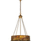 Meyda Lighting Mountain Pine 22" 4-Light Antique Copper Inverted Pendant Light With Green & Brown Shade Glass