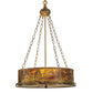 Meyda Lighting Mountain Pine 22" 4-Light Antique Copper Inverted Pendant Light With Green & Brown Shade Glass