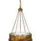 Meyda Lighting Mountain Pine 22" 4-Light Antique Copper Inverted Pendant Light With Green & Brown Shade Glass