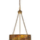 Meyda Lighting Mountain Pine 22" 4-Light Antique Copper Inverted Pendant Light With Green & Brown Shade Glass