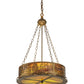 Meyda Lighting Mountain Pine 22" 4-Light Antique Copper Inverted Pendant Light With Green & Brown Shade Glass