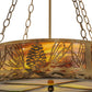 Meyda Lighting Mountain Pine 22" 4-Light Antique Copper Inverted Pendant Light With Green & Brown Shade Glass