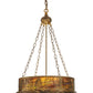 Meyda Lighting Mountain Pine 22" 4-Light Antique Copper Inverted Pendant Light With Green & Brown Shade Glass