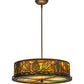 Meyda Lighting Mountain Pine 22" 4-Light Antique Copper Inverted Pendant Light With Multi-Colored Shade Glass