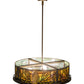 Meyda Lighting Mountain Pine 22" 4-Light Antique Copper Inverted Pendant Light With Multi-Colored Shade Glass
