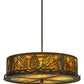 Meyda Lighting Mountain Pine 22" 4-Light Antique Copper Inverted Pendant Light With Multi-Colored Shade Glass