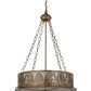 Meyda Lighting Mountain Pine 22" 4-Light Antique Copper Inverted Pendant Light With Silver Mica Shade Glass