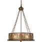 Meyda Lighting Mountain Pine 22" 4-Light Antique Copper Inverted Pendant Light With Silver Mica Shade Glass