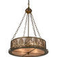 Meyda Lighting Mountain Pine 22" 4-Light Antique Copper Inverted Pendant Light With Silver Mica Shade Glass