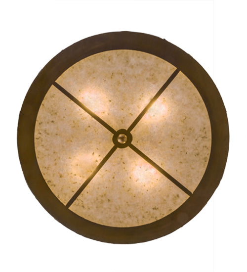 Meyda Lighting Mountain Pine 22" 4-Light Antique Copper Inverted Pendant Light With Silver Mica Shade Glass
