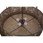 Meyda Lighting Mountain Pine 22" 4-Light Antique Copper Inverted Pendant Light With Silver Mica Shade Glass