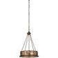 Meyda Lighting Mountain Pine 22" 4-Light Antique Copper Inverted Pendant Light With Silver Mica Shade Glass