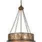Meyda Lighting Mountain Pine 22" 4-Light Antique Copper Inverted Pendant Light With Silver Mica Shade Glass