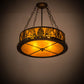 Meyda Lighting Mountain Pine 22" 4-Light Antique Copper Semi-flush Mount Light With Amber Mica Shade Glass