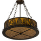 Meyda Lighting Mountain Pine 22" 4-Light Antique Copper Semi-flush Mount Light With Amber Mica Shade Glass