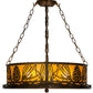 Meyda Lighting Mountain Pine 22" 4-Light Antique Copper Semi-flush Mount Light With Amber Mica Shade Glass