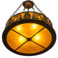 Meyda Lighting Mountain Pine 22" 4-Light Antique Copper Semi-flush Mount Light With Amber Mica Shade Glass