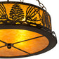 Meyda Lighting Mountain Pine 22" 4-Light Antique Copper Semi-flush Mount Light With Amber Mica Shade Glass