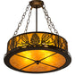 Meyda Lighting Mountain Pine 22" 4-Light Antique Copper Semi-flush Mount Light With Amber Mica Shade Glass