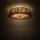 Meyda Lighting Mountain Pine 22" 4-Light Oil Rubbed Bronze Flush Mount Light With Silver Mica Shade Glass