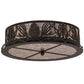 Meyda Lighting Mountain Pine 22" 4-Light Oil Rubbed Bronze Flush Mount Light With Silver Mica Shade Glass