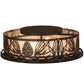Meyda Lighting Mountain Pine 22" 4-Light Oil Rubbed Bronze Flush Mount Light With Silver Mica Shade Glass