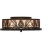 Meyda Lighting Mountain Pine 22" 4-Light Oil Rubbed Bronze Flush Mount Light With Silver Mica Shade Glass