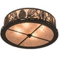 Meyda Lighting Mountain Pine 22" 4-Light Oil Rubbed Bronze Flush Mount Light With Silver Mica Shade Glass