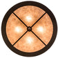 Meyda Lighting Mountain Pine 22" 4-Light Oil Rubbed Bronze Flush Mount Light With Silver Mica Shade Glass