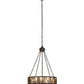 Meyda Lighting Mountain Pine 22" 4-Light Oil Rubbed Bronze Inverted Pendant Light With Silver Mica Shade Glass