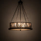 Meyda Lighting Mountain Pine 22" 4-Light Oil Rubbed Bronze Inverted Pendant Light With Silver Mica Shade Glass