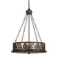 Meyda Lighting Mountain Pine 22" 4-Light Oil Rubbed Bronze Inverted Pendant Light With Silver Mica Shade Glass