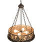 Meyda Lighting Mountain Pine 22" 4-Light Oil Rubbed Bronze Inverted Pendant Light With Silver Mica Shade Glass