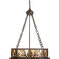Meyda Lighting Mountain Pine 22" 4-Light Oil Rubbed Bronze Inverted Pendant Light With Silver Mica Shade Glass