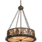 Meyda Lighting Mountain Pine 22" 4-Light Oil Rubbed Bronze Inverted Pendant Light With Silver Mica Shade Glass