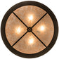 Meyda Lighting Mountain Pine 22" 4-Light Oil Rubbed Bronze Inverted Pendant Light With Silver Mica Shade Glass