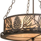 Meyda Lighting Mountain Pine 22" 4-Light Oil Rubbed Bronze Inverted Pendant Light With Silver Mica Shade Glass