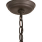 Meyda Lighting Mountain Pine 22" 4-Light Oil Rubbed Bronze Inverted Pendant Light With Silver Mica Shade Glass